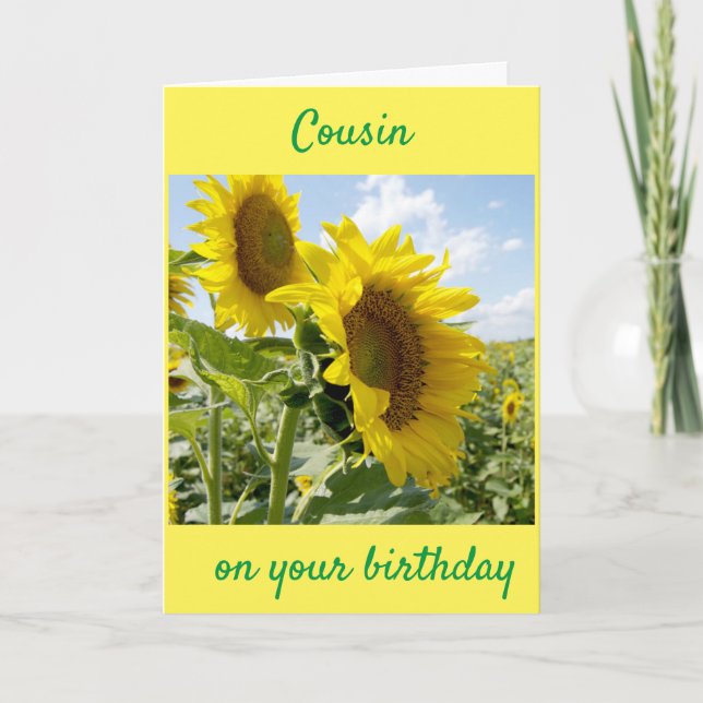 **COUSIN** SOUFFRE POUR VOTRE CARTE D'ANNIVERSAIRE (Devant)