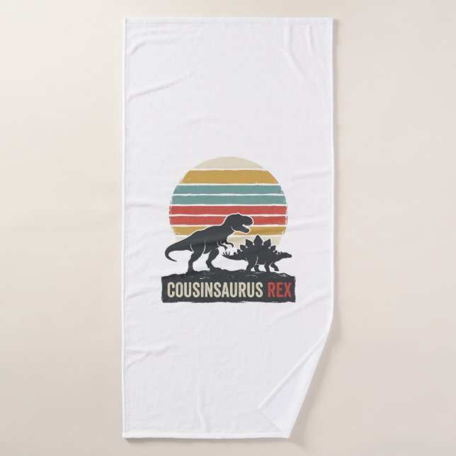 Cousinsaurus Rex Drôle Dinosaure Vintage T-Shirt D (Serviette de bain)