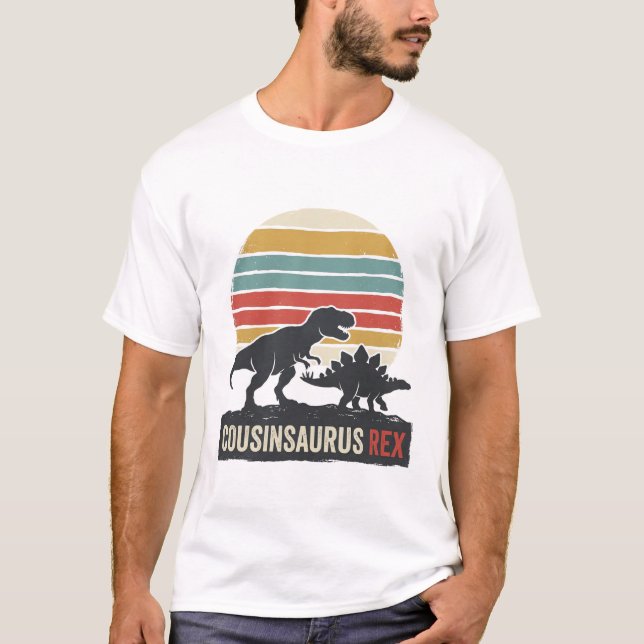 Cousinsaurus Rex Drôle Dinosaure Vintage T-Shirt D (Devant)
