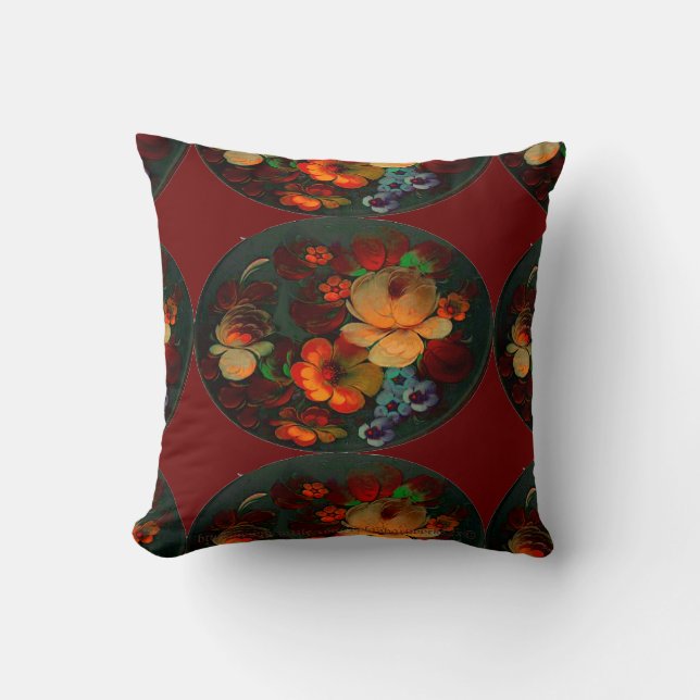Coussin "Р у с к с е Fleurs -Russes-и-" Lancer l'oreiller (Recto)