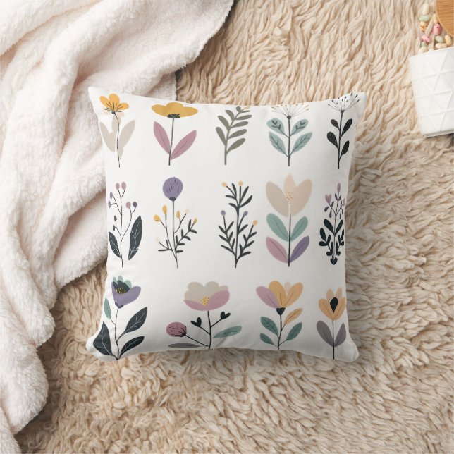 Coussin С collecte des fleurs vectorielles (Couverture)