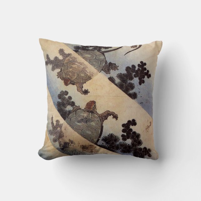 Coussin 亀, tortues de 北斎, Hokusai, Ukiyo-e (Recto)