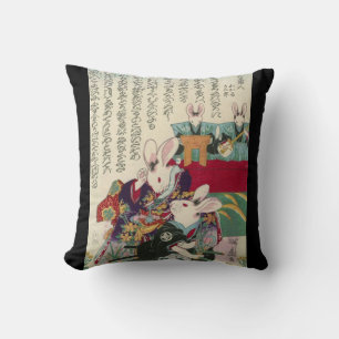 Coussin 兎の歌舞伎役者, acteurs de 芳藤 de lapin, Yoshifuji,