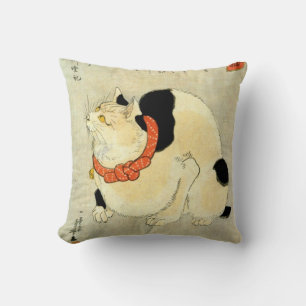 Coussin 日本猫, chat japonais de 国芳, Kuniyoshi, Ukiyo-e