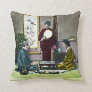 Coussin 麻雀 traditionnel vintage de Mahjong de Japonais