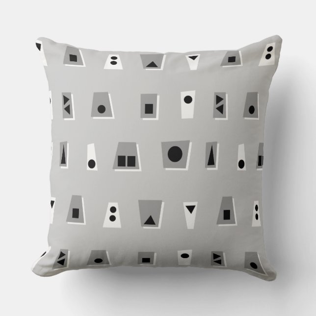 Coussin 020216 - Gris, blanc et noir sur gris CCCC CCCC (Recto)