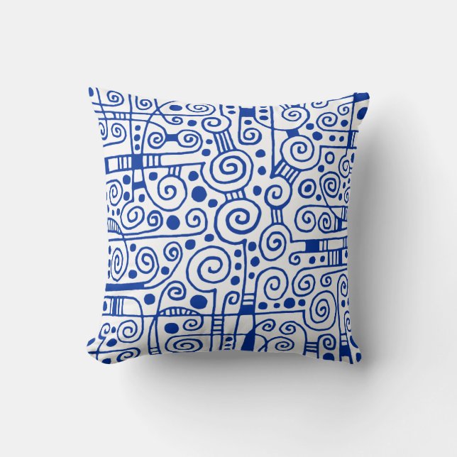 Coussin 040512 - Bleu de marine sur blanc (Recto)