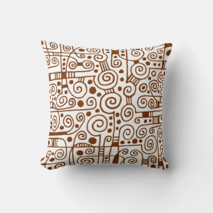 Coussin 040512 - Brown foncé sur blanc