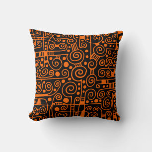 Coussin 040512 - Orange sur noir