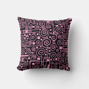 Coussin 040512 - Rose sur noir