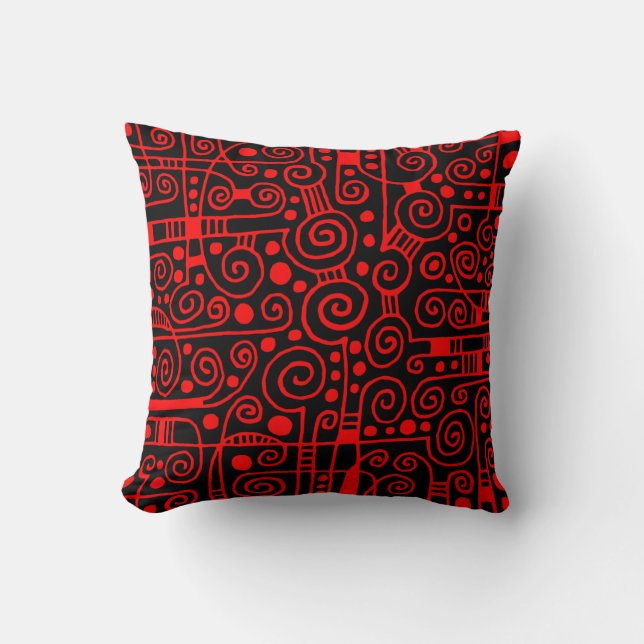 Coussin 040512 - Rouge sur Noir (Recto)