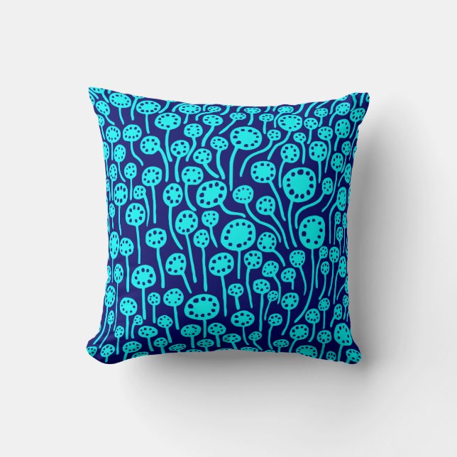 Coussin 090512 - Cyan sur Navy (Recto)