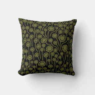Coussin 090512 - Olive profond sur noir