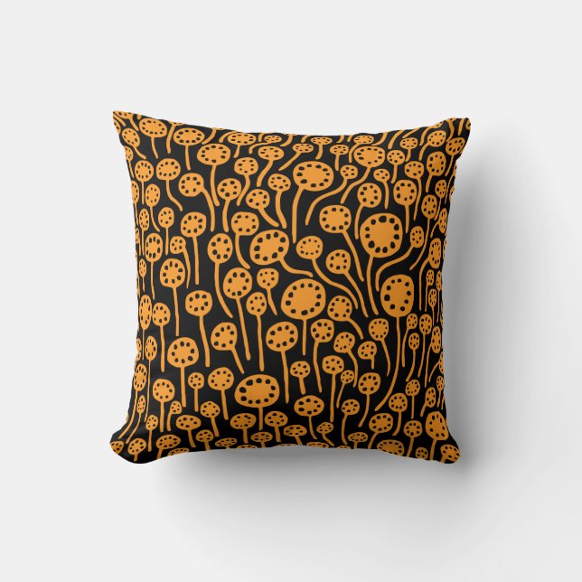 Coussin 090512 - Orange clair sur noir (Recto)