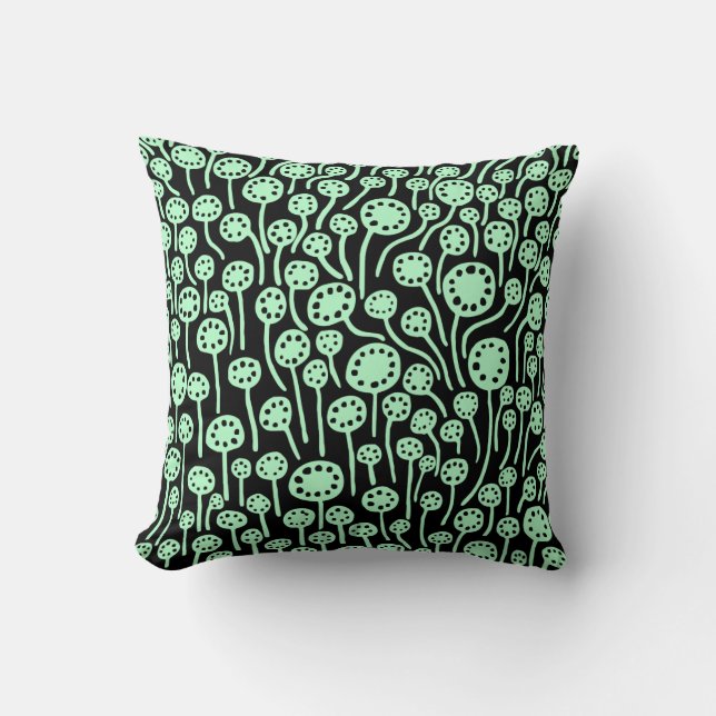 Coussin 090512 - Vert fantôme sur noir (Recto)
