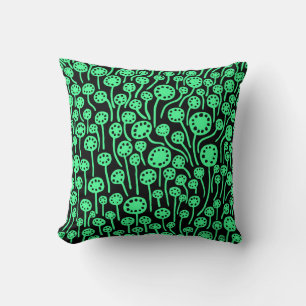 Coussin 090512 - Vert menthe sur noir