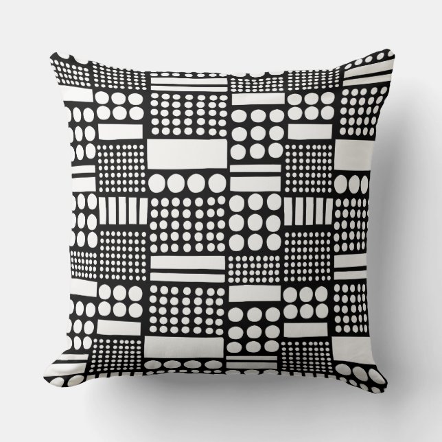 Coussin 100416 - Blanc sur noir (Recto)