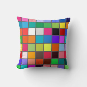 Coussin 100 carrés de tuiles de couleurs variées