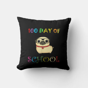 Coussin 100ème Jour De L'École Carlin Chien Enseignants En