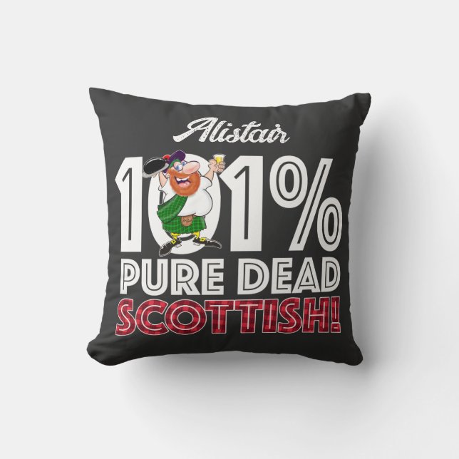 Coussin 101% Pure Mort ÉCOSSE! (Recto)