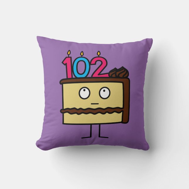 Coussin 102nd Gâteau d'anniversaire avec des bougies (Recto)