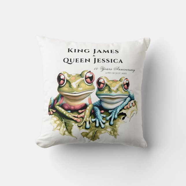 Coussin 10 ans de mariage Jardin Fête décontractée (Recto)