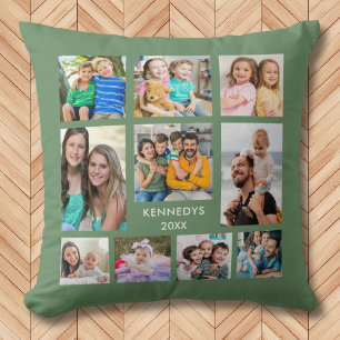 Coussin 10 Collage Photo Famille Créer Votre Propre Vert