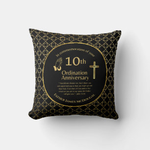 Coussin 10ème anniversaire d'Ordination personnalisée Prêt