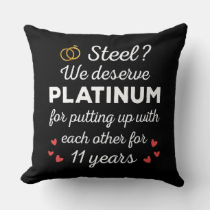 Coussin 11e anniversaire Mariage I - Steel Funny Couple