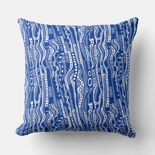 Coussin 120115 - Navy sur Blanc (Recto)