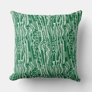Coussin 120115 - Vert forestier sur blanc