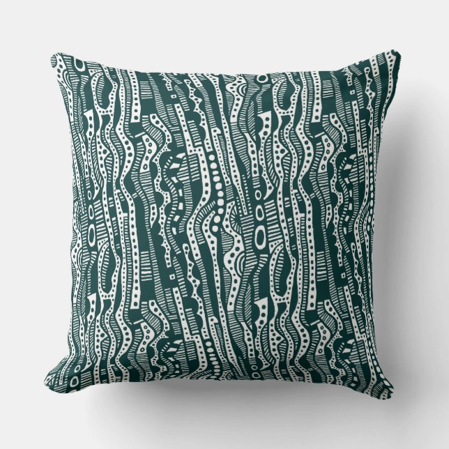 Coussin 120115 - Vert mousse foncée sur blanc (Recto)