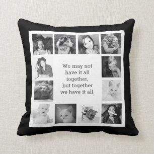 Coussin 12 photos de famille avec ensemble citent
