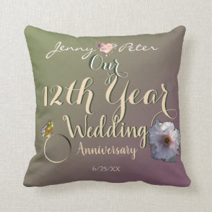 Coussin 12e anniversaire de Mariage de Jade et de Contins