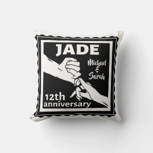 Coussin 12e anniversaire mariage traditionnel Jade