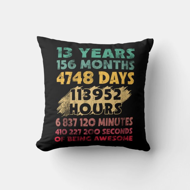 Coussin 13e anniversaire 13 ans d'être génial (Recto)