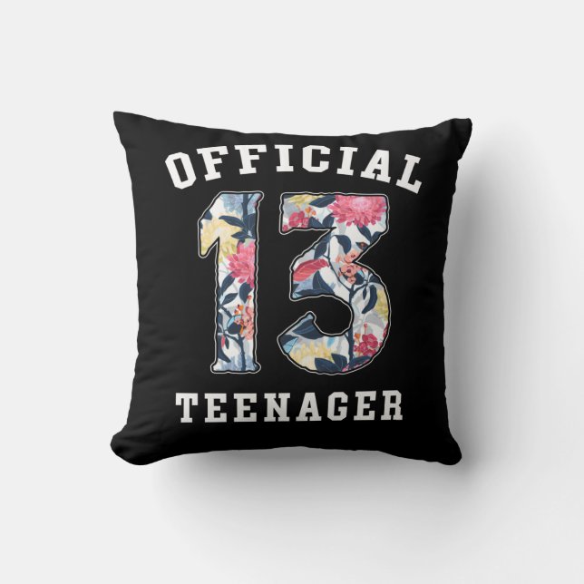 Coussin 13e anniversaire Beau adolescent officiel des fleu (Recto)