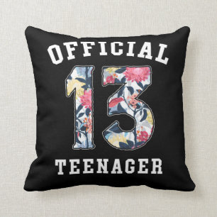 Coussin 13e anniversaire Beau adolescent officiel des fleu