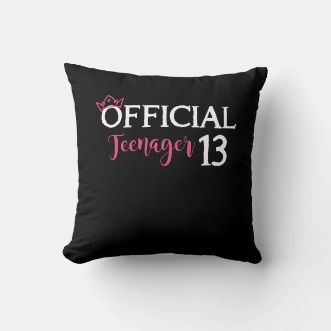 Coussin 13e anniversaire de la princesse adolescente offic (Recto)