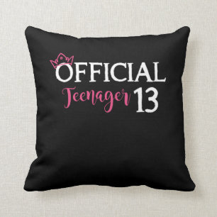 Coussin 13e anniversaire de la princesse adolescente offic