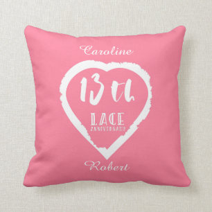 Coussin 13e anniversaire du Mariage dentelle traditionnell