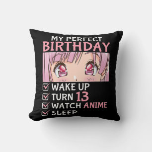 Coussin 13e anniversaire Veille Anime 13 ans Anime Ado