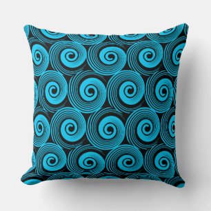 Coussin 140216 Spirales - Ciel bleu sur noir