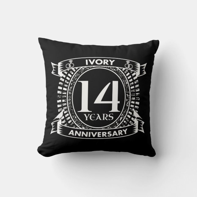 Coussin 14E anniversaire de l'IVORY mariage (Recto)