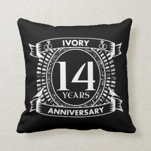 Coussin 14E anniversaire de l'IVORY mariage