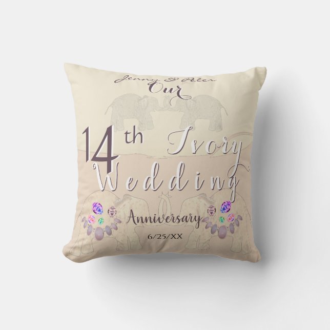 Coussin 14e anniversaire de mariage  (Recto)