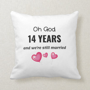 Coussin 14e anniversaire de Mariage Dons amusants pour lui