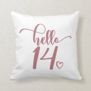 Coussin 14e anniversaire Femmes Bonjour 14 mignonne 14 ans