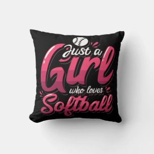 Coussin 15.Juste Une Fille Qui Aime Le Softball