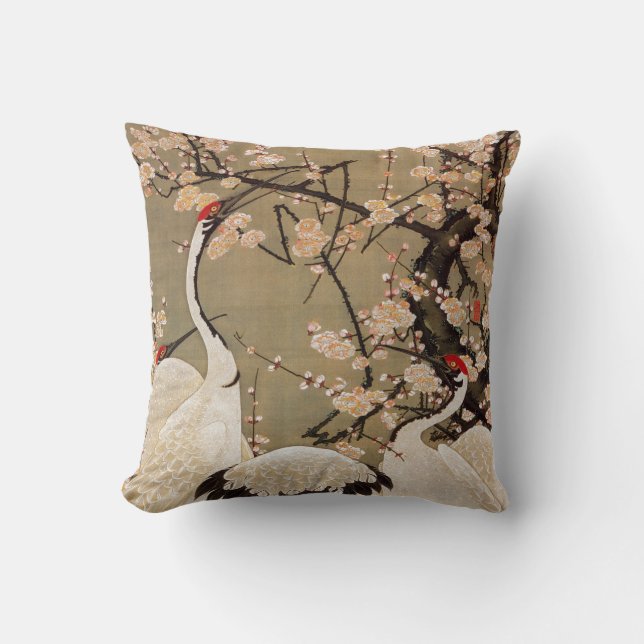 Coussin 15. le 梅花群鶴図, prune de 若冲 se développe et des (Recto)